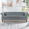 84" Rolled Arm Chesterfield 3 Seater Sofa.