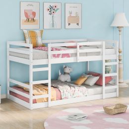 Twin Over Twin Bunk Bed with Ladder; White(OLD SKU: WF282787AAK)