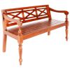 vidaXL Batavia Bench 53.5" Solid Mahogany Wood Dark Brown