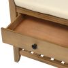 TREXM Shoe Rack with Cushioned Seat and Drawers; Multipurpose Entryway Storage Bench (Old Pine)