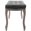 vidaXL Bench Linen Solid Wood 43.3" x 15" x 18.9" Dark Gray