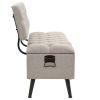 vidaXL Storage Bench with Backrest 43.3" Cream Fabric