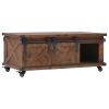 vidaXL Coffee Table Solid Fir Wood 35.8"x20.1"x15" Brown