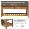 TREXM Shoe Rack with Cushioned Seat and Drawers; Multipurpose Entryway Storage Bench (Old Pine)