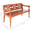 Batavia Bench 48.4" Solid Mahogany Wood Dark Brown