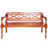 Batavia Bench 48.4" Solid Mahogany Wood Dark Brown