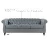 84" Rolled Arm Chesterfield 3 Seater Sofa.