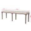 vidaXL Bench Linen Solid Wood 59.1" x 15.7" x 18.9" Cream White