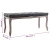 vidaXL Bench Linen Solid Wood 43.3" x 15" x 18.9" Dark Gray