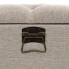 vidaXL Storage Bench with Backrest 43.3" Cream Fabric