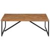 vidaXL Coffee Table 43.3"x43.3"x14.1" Solid Acacia Wood