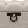 vidaXL Storage Bench with Backrest 43.3" Cream Fabric