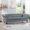 84" Rolled Arm Chesterfield 3 Seater Sofa.