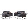 2 Piece Faux Leather Sofa and Loveseat Set in Espresso