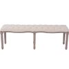 vidaXL Bench Linen Solid Wood 59.1" x 15.7" x 18.9" Cream White