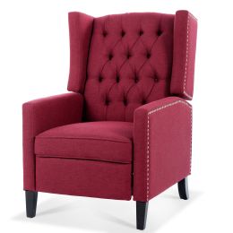 27.16" Wide Manual Wing Chair Recliner (Color: wine red)