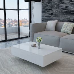 Coffee Table High Gloss White (Color: White)